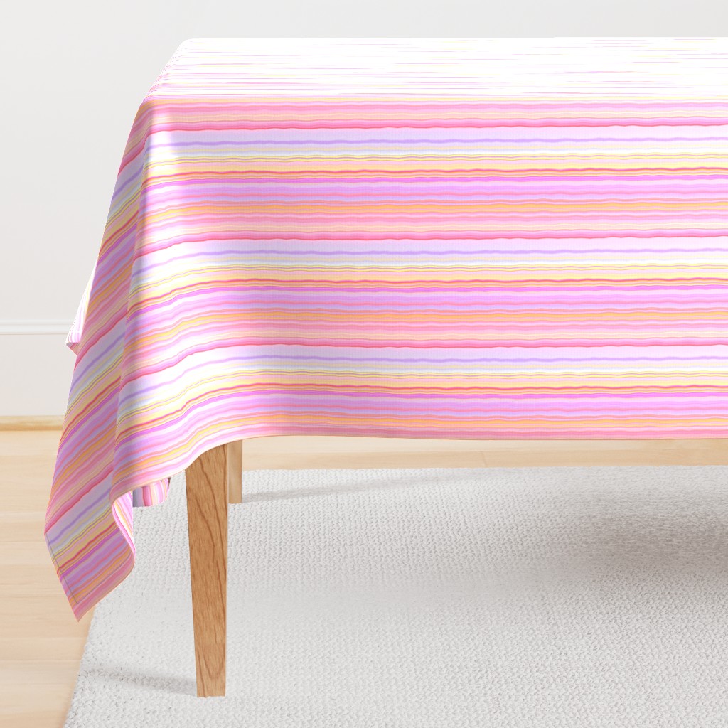 sunrise pink coral yellow pastel wavy stripes 1