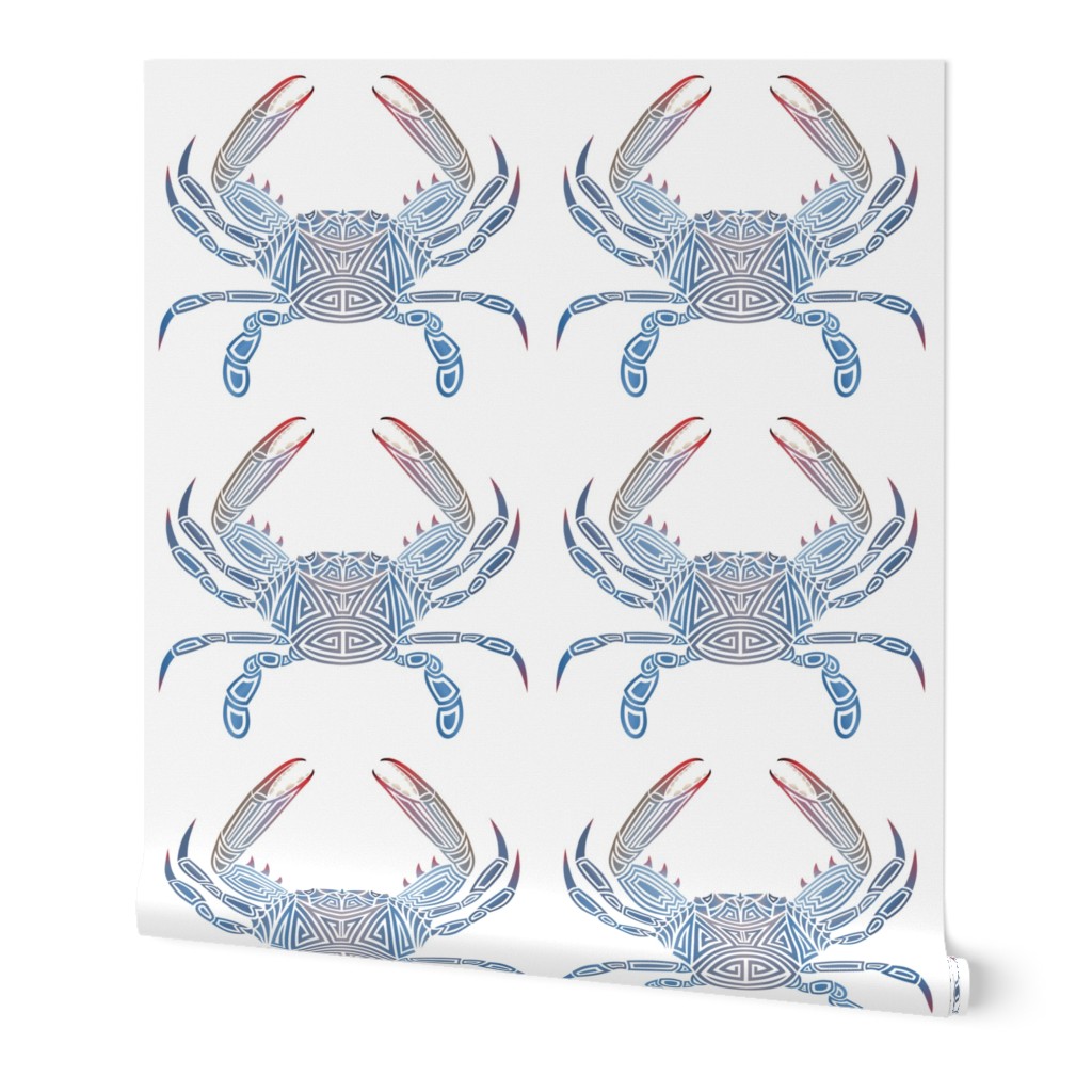 Tribal Blue Crab on White