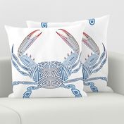 Tribal Blue Crab on White