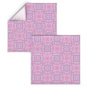 sunrise pink yellow purple mandala checkerboard tiles 3