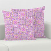 sunrise pink yellow purple mandala checkerboard tiles 3