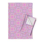 sunrise pink yellow purple mandala checkerboard tiles 3