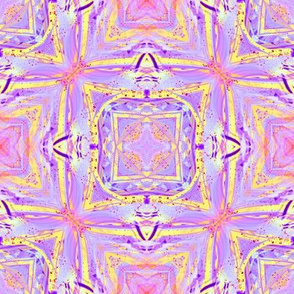 sunrise pink yellow purple mandala checkerboard tiles 3