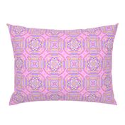 sunrise pink yellow purple mandalas checkerboard tiles