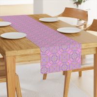 sunrise pink yellow purple mandalas checkerboard tiles