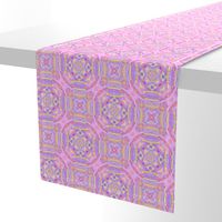 sunrise pink yellow purple mandalas checkerboard tiles