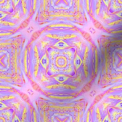 sunrise pink yellow purple mandalas checkerboard tiles