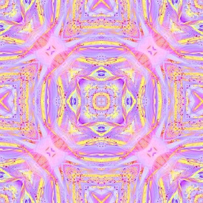 sunrise pink yellow purple mandalas checkerboard tiles