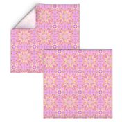 sunrise pink yellow purple checkerboard tiles 5 cross and squares