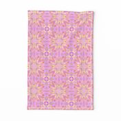 sunrise pink yellow purple checkerboard tiles 5 cross and squares