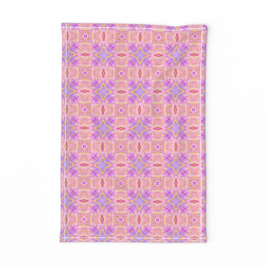 sunrise pink yellow purple checkerboard tiles