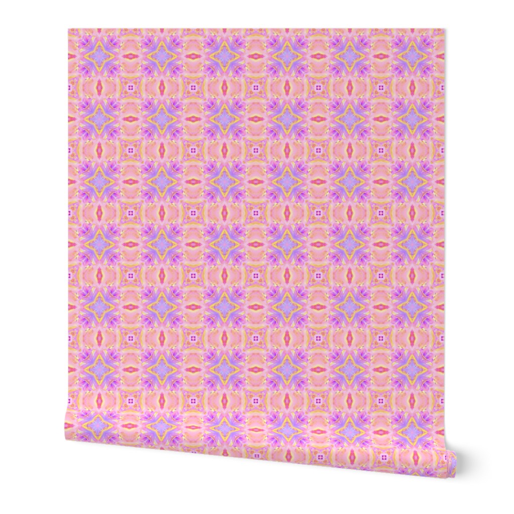 sunrise pink yellow purple checkerboard tiles