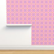 sunrise pink yellow purple checkerboard tiles