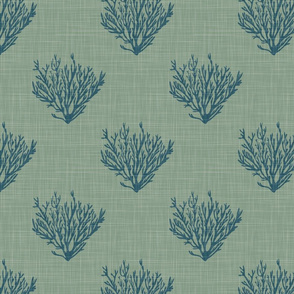 Coral - Teal - Linen