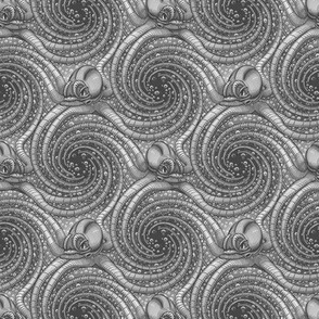 ★ KRAKEN ' ROLL ★ Monochrome Black & White - Tiny Scale / Collection : Kraken ' Roll – Steampunk Octopus Print