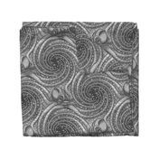 ★ KRAKEN ' ROLL ★ Monochrome Black & White - Jumbo Scale / Collection : Kraken ' Roll – Steampunk Octopus Print