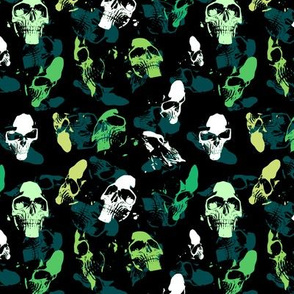 Skulls in green