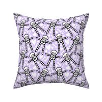 Skellies - purple with white hearts and bones