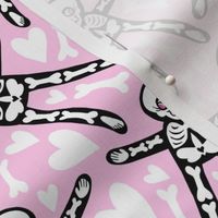 Skellies - pink with white bones and hearts