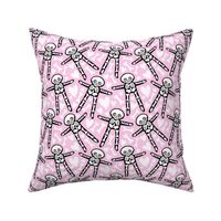 Skellies - pink with white bones and hearts