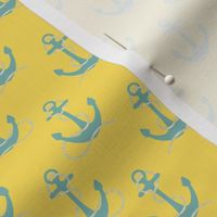 Aqua Anchors on Yellow