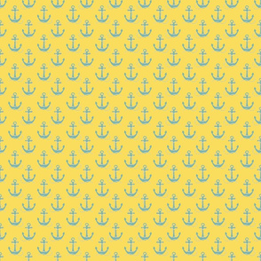 Aqua Anchors on Yellow