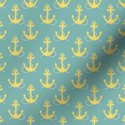 Yellow Anchors on Aqua