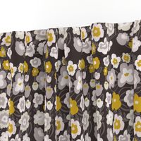 Gray and Mustard Modern Florals 