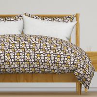 Gray and Mustard Modern Florals 