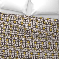 Gray and Mustard Modern Florals 