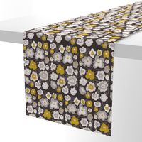 Gray and Mustard Modern Florals 