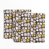 Gray and Mustard Modern Florals 