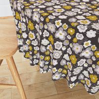 Gray and Mustard Modern Florals 