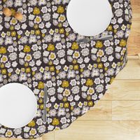 Gray and Mustard Modern Florals 