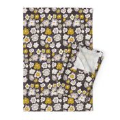 Gray and Mustard Modern Florals 