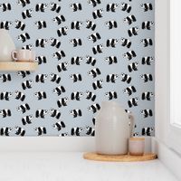 Pandas Everywhere on Lighter Grey - Smaller Scale