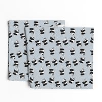 Pandas Everywhere on Lighter Grey - Smaller Scale