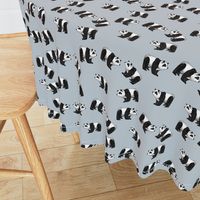 Pandas Everywhere on Lighter Grey - Smaller Scale