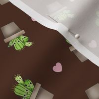 Kawaii Cacti Chocolate Brown