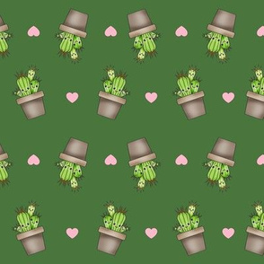 Kawaii Cacti Dark Green