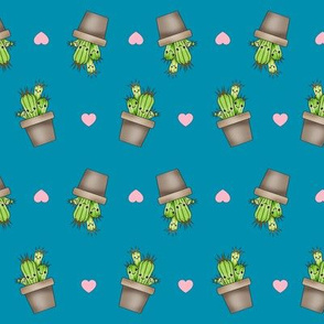 Kawaii Cacti Teal