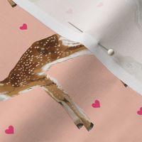 Lovely Fawn on Pink + Pink Hearts 