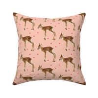 Lovely Fawn on Pink + Pink Hearts 