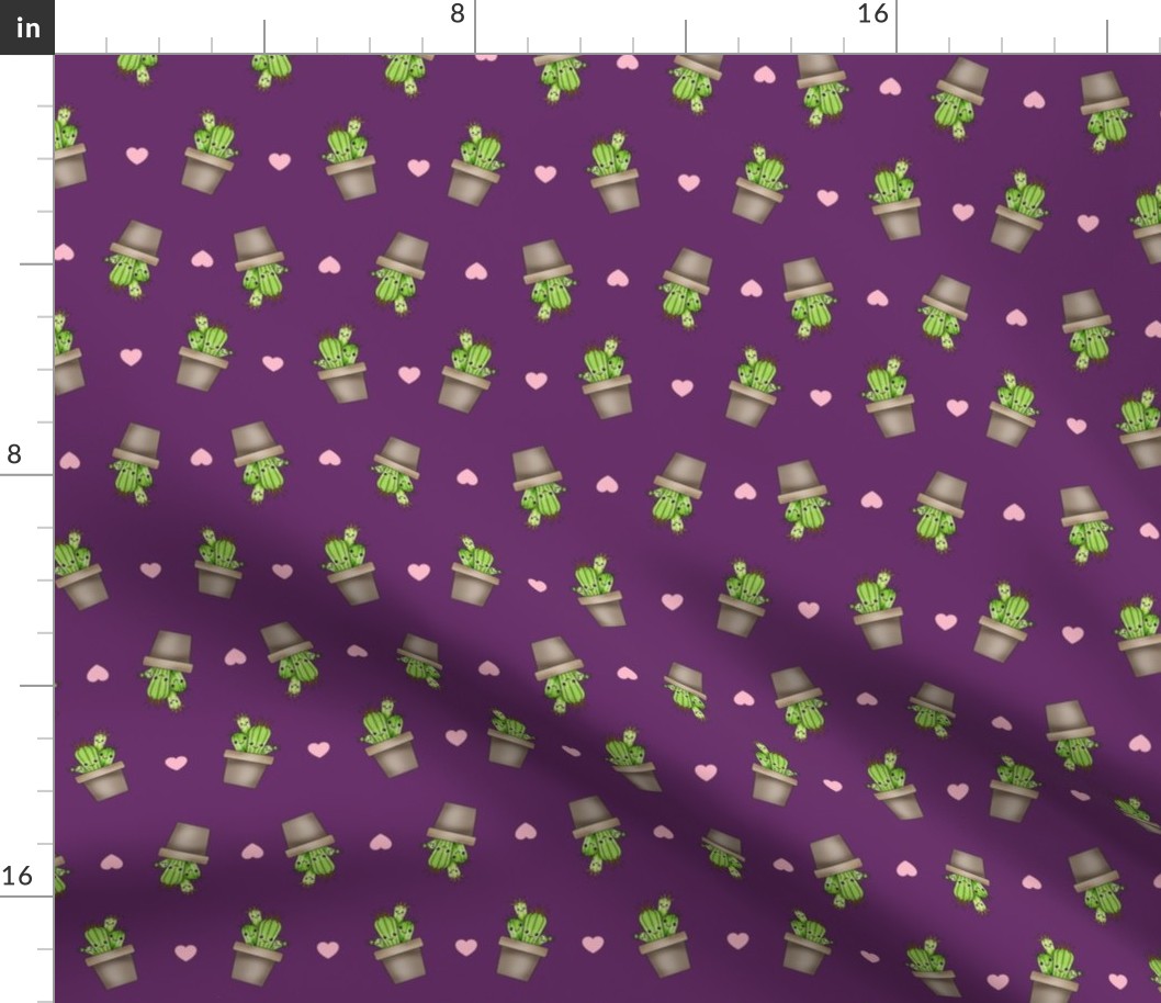 Kawaii Cacti Purple