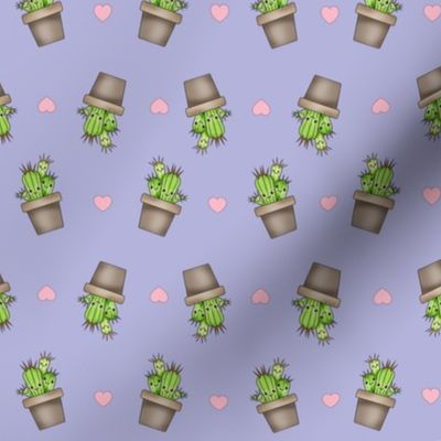 Kawaii Cacti on Purple