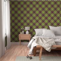 Fantasy green tartan, diagonal