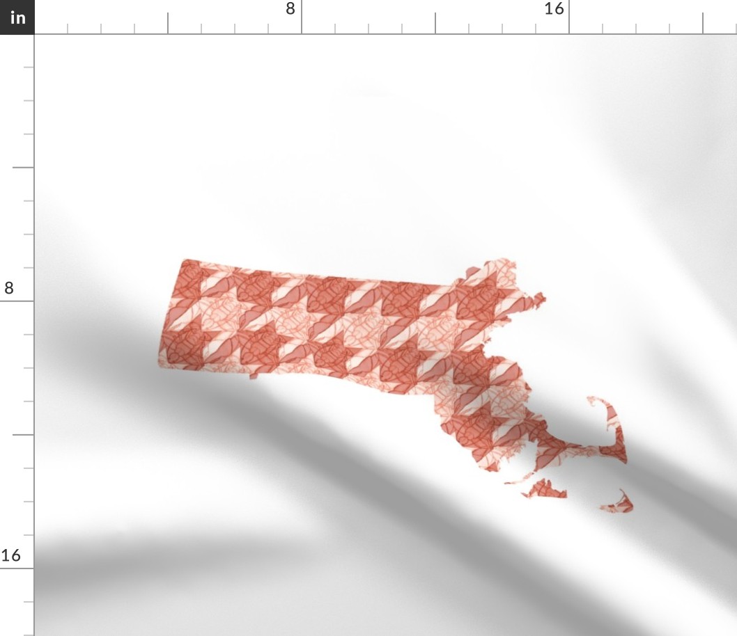 Massachusetts silhouettes - 21x18" lobsterstooth on white