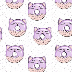 cat donuts - purple on purple dots