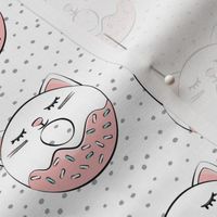 cat donuts - white and pink on dots