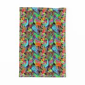 Hand painted psychedelic abstract pattern with sea shells